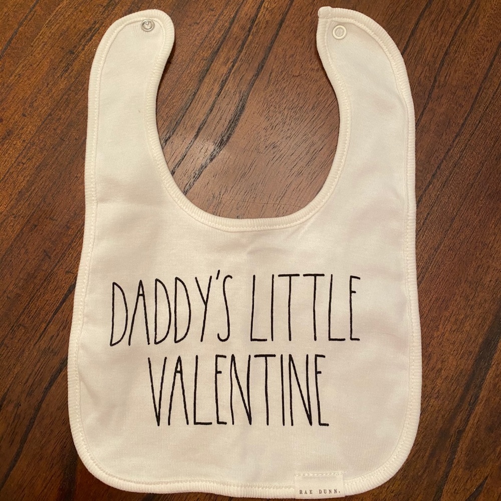 New Rae Dunn Bib. Daddy’s Little Valentine